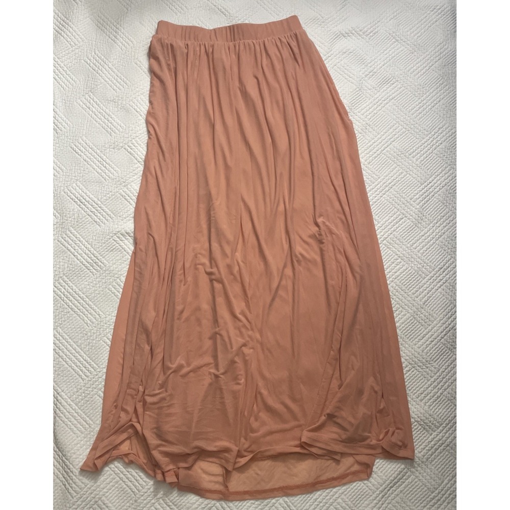 Metaphor Skirt Small Peach Maxi Peasant Mesh Lined Boho Fairy Whimsygoth